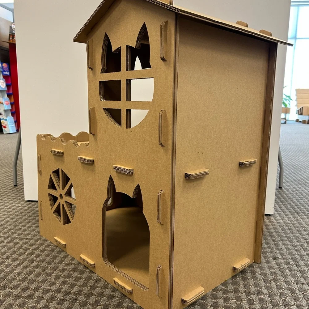 Custom Corrugated Cat House - Farmhouse Playground